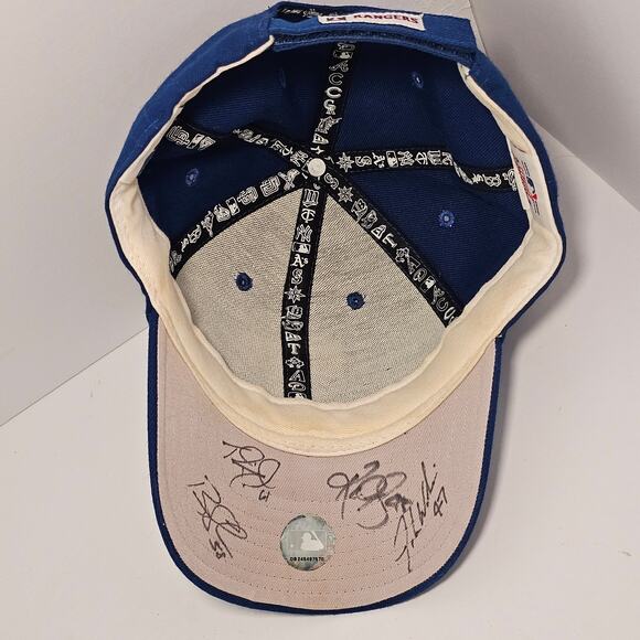 Texas Rangers Signed Baseball Hat Snapback 4 Players RARE FIND New Era Cap - Picture 6 of 14